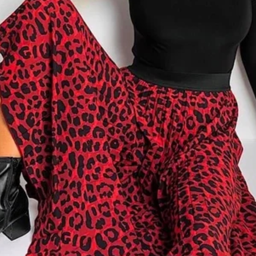 Worthington Animal Print Pleated Skirt Size XL